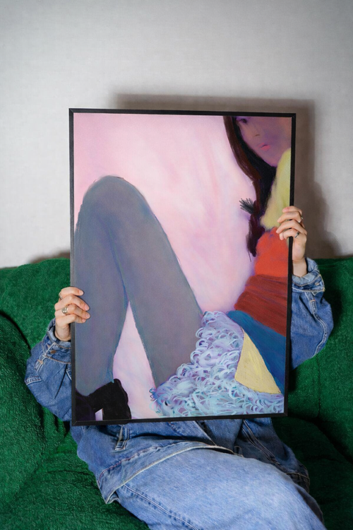 Blue Tights A4 Art Print