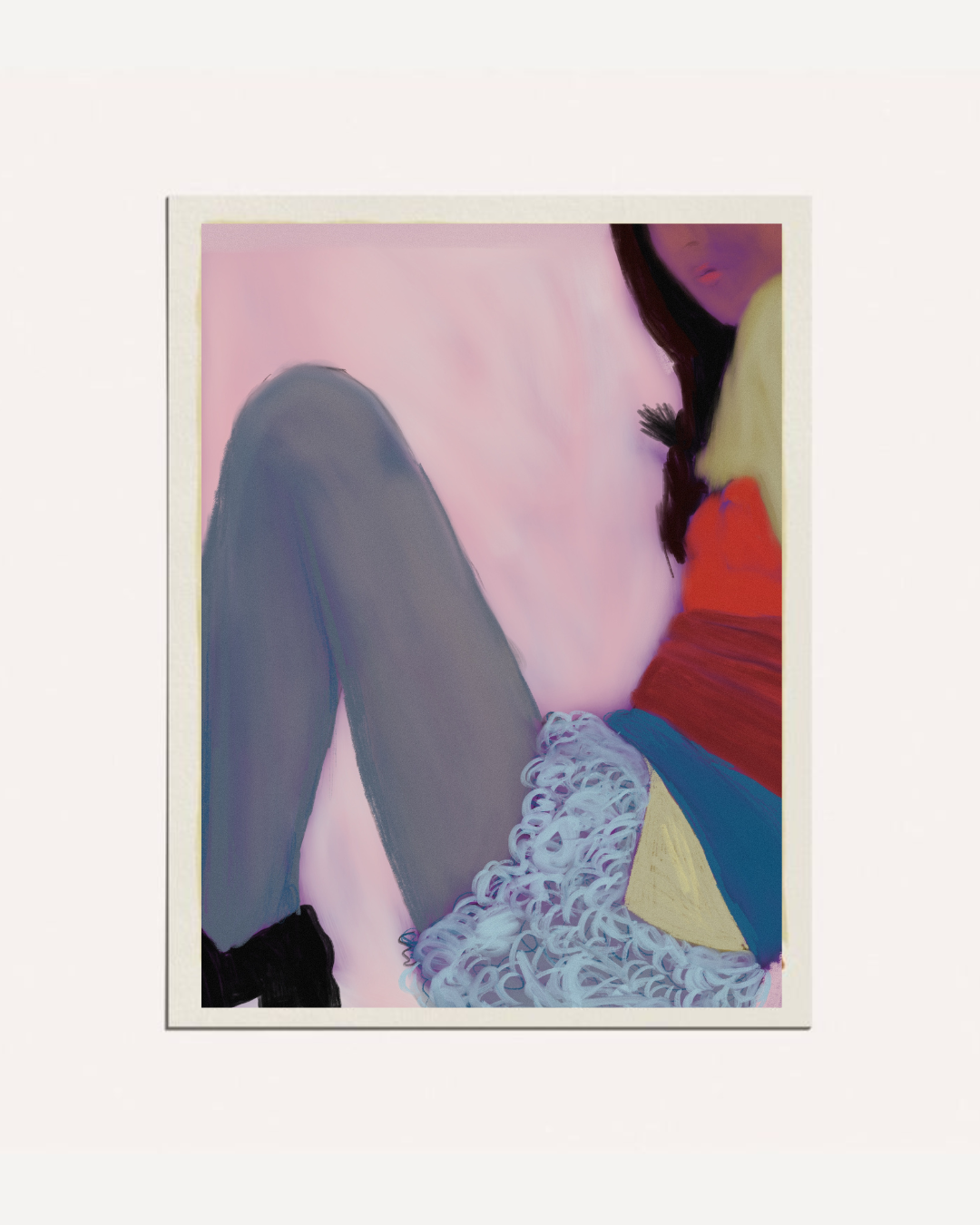 Blue Tights A4 Art Print